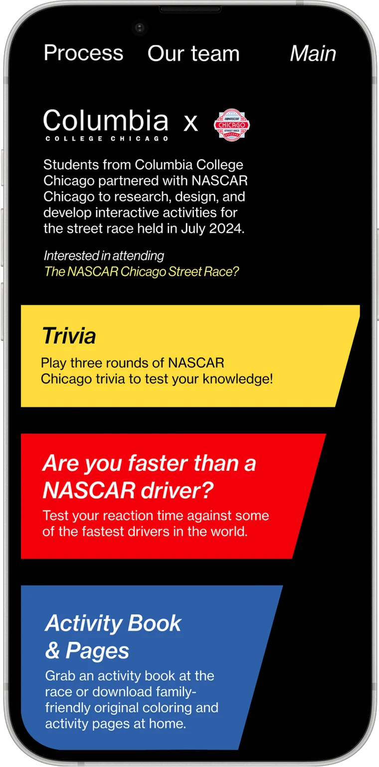 The web app's main page on a phone